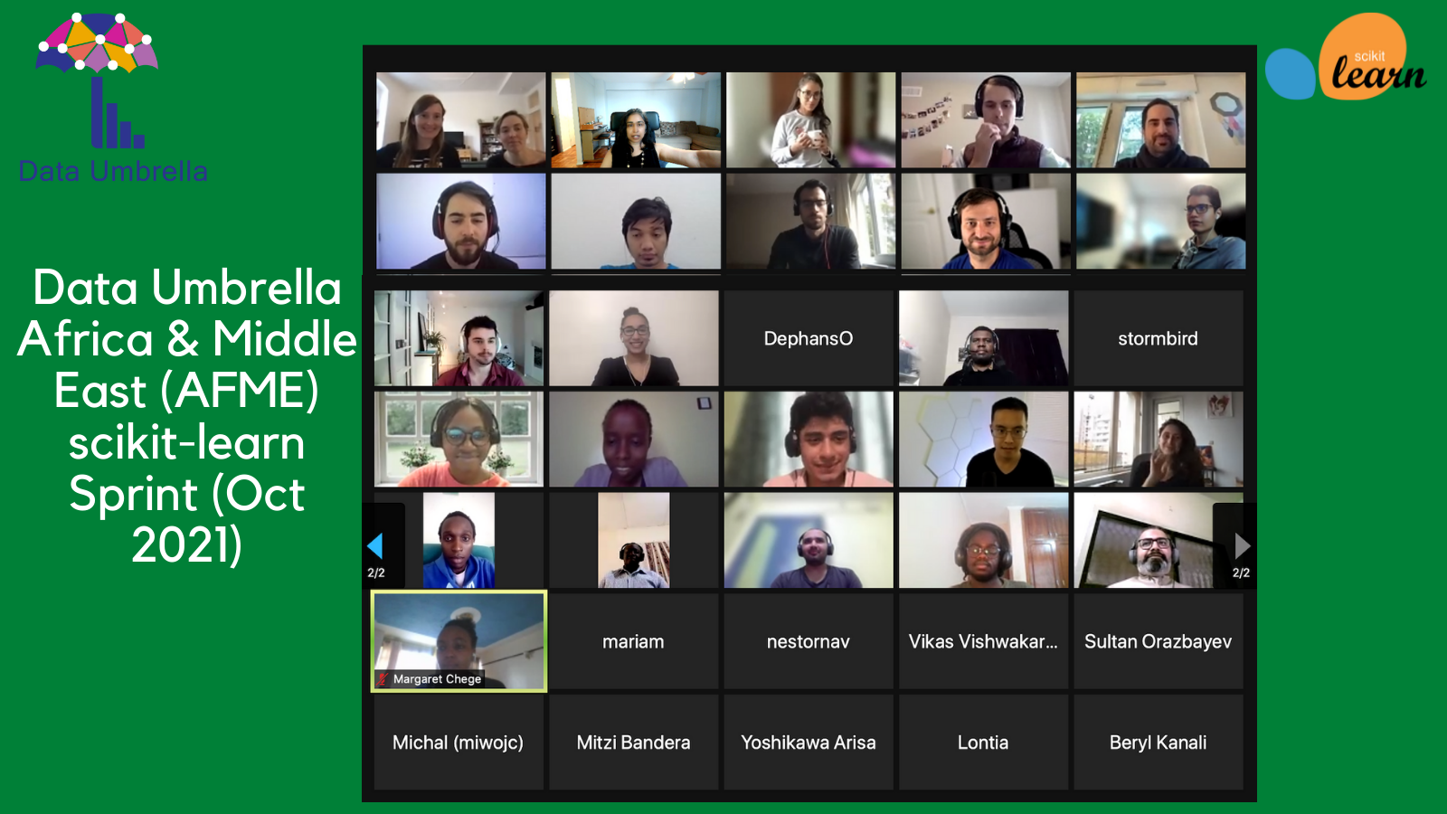 Data Umbrella AFME2 2021 scikit-learn Sprint Report